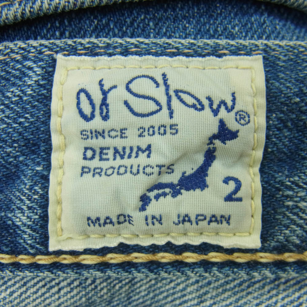orSlow オアスロウ denim pants セルビッチ ボタンフライ デニム パンツ コットン 日本製 インディゴブルー系 2【中古】