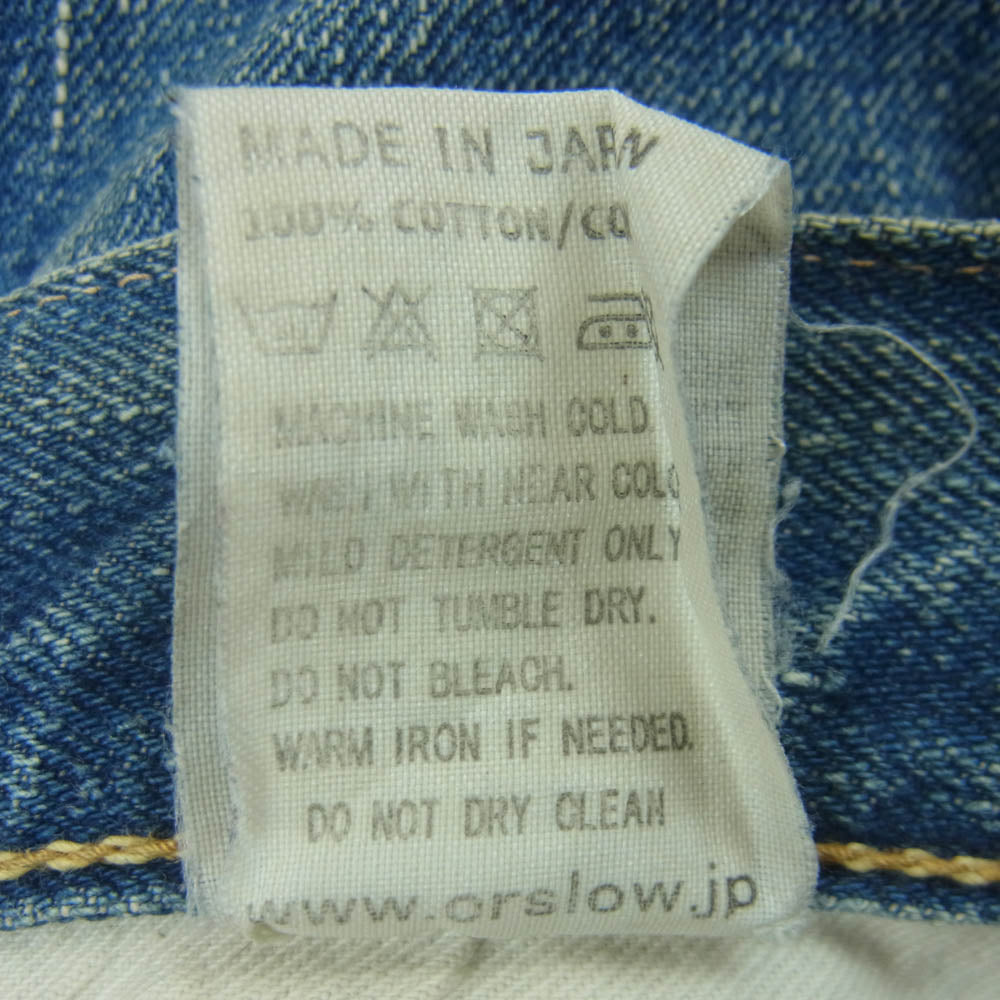 orSlow オアスロウ denim pants セルビッチ ボタンフライ デニム パンツ コットン 日本製 インディゴブルー系 2【中古】