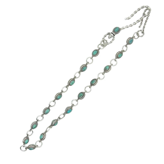 ヴィヴィファイ VFO-072 Old Native Style Stone Setting Ball Wallet Chain シルバー925 ターコイズ スパイラルフック ショート ウォレットチェーン シルバー系【中古】
