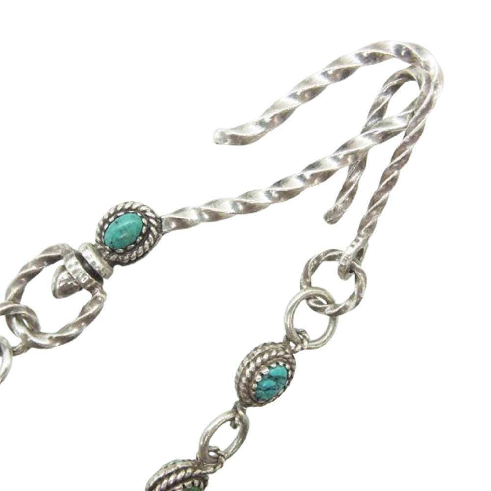 ヴィヴィファイ VFO-072 Old Native Style Stone Setting Ball Wallet Chain シルバー925 ターコイズ スパイラルフック ショート ウォレットチェーン シルバー系【中古】