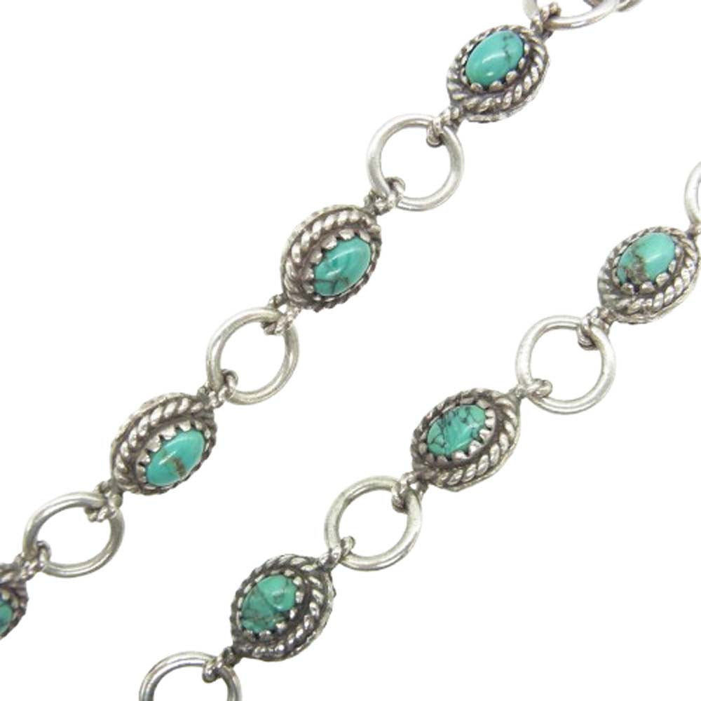 ヴィヴィファイ VFO-072 Old Native Style Stone Setting Ball Wallet Chain シルバー925 ターコイズ スパイラルフック ショート ウォレットチェーン シルバー系【中古】