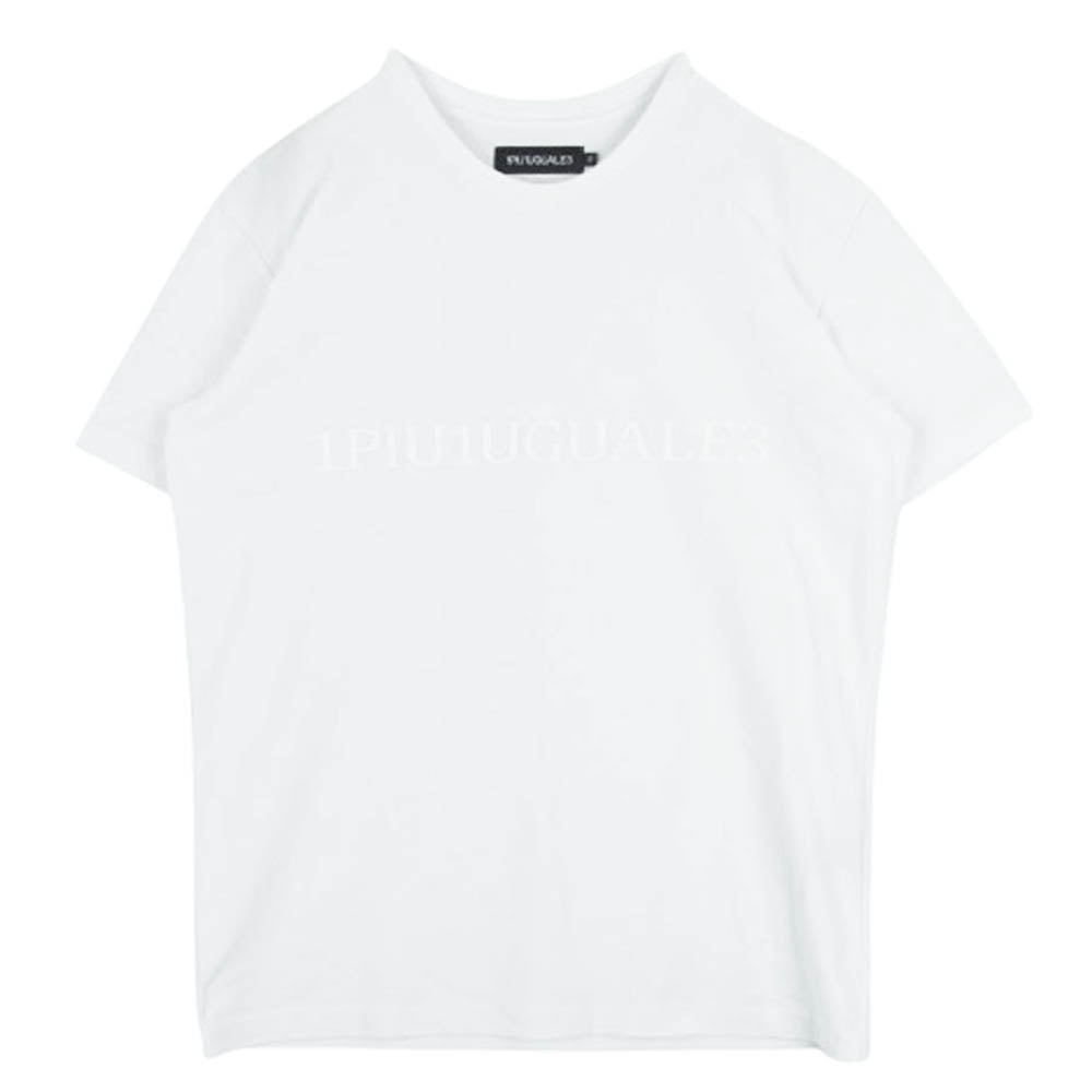 1piu1uguale3 ウノピュウノウグァーレトレ CT018 TB01 SPORT CREW NECK S/S TEE 両面ロゴ 半袖 Tシャツ ホワイト系 10 7【中古】