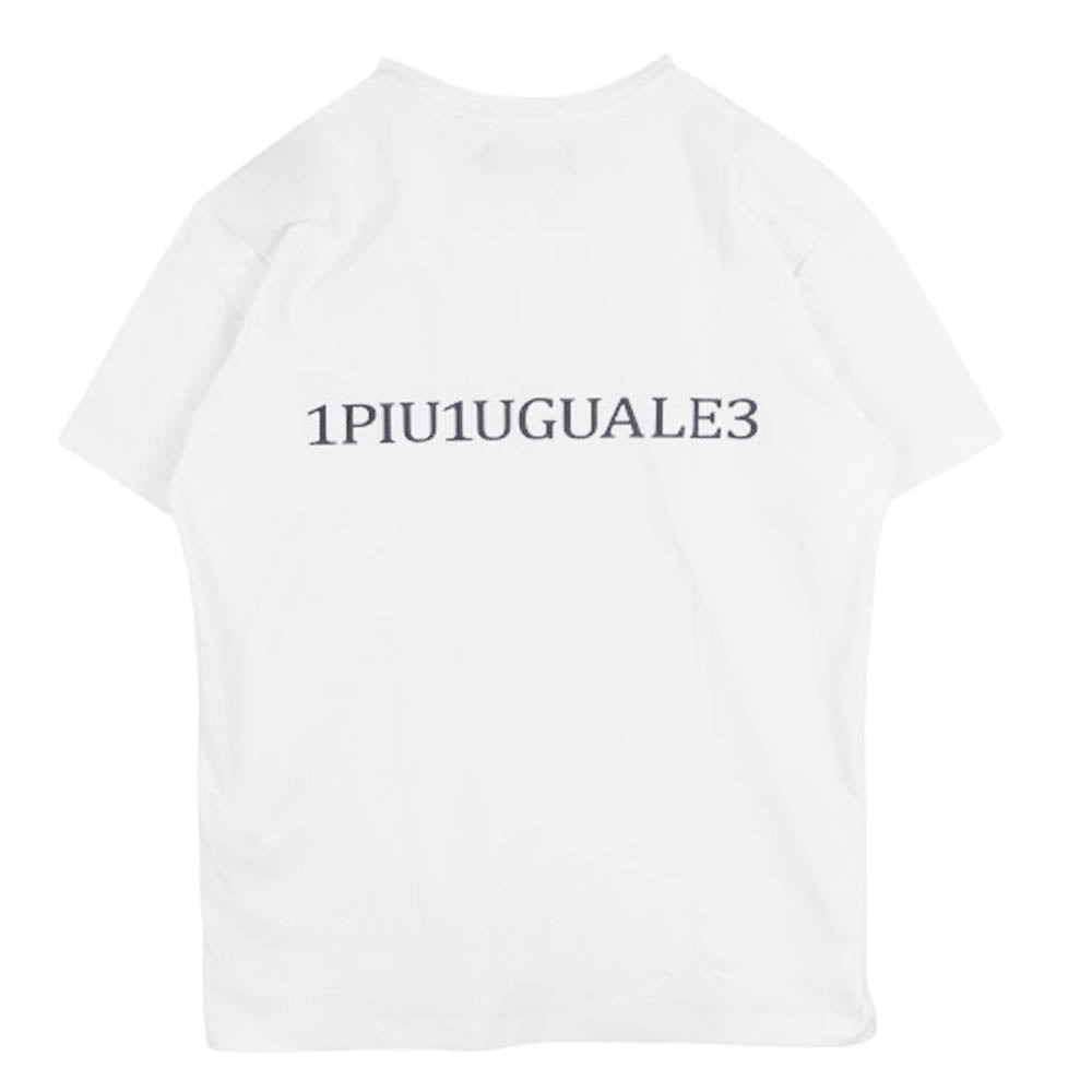 1piu1uguale3 ウノピュウノウグァーレトレ CT018 TB01 SPORT CREW NECK S/S TEE 両面ロゴ 半袖 Tシャツ ホワイト系 10 7【中古】