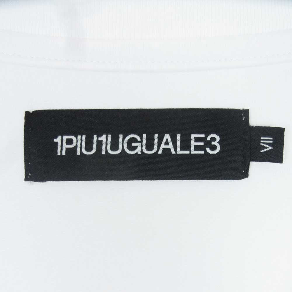 1piu1uguale3 ウノピュウノウグァーレトレ CT018 TB01 SPORT CREW NECK S/S TEE 両面ロゴ 半袖 Tシャツ ホワイト系 10 7【中古】
