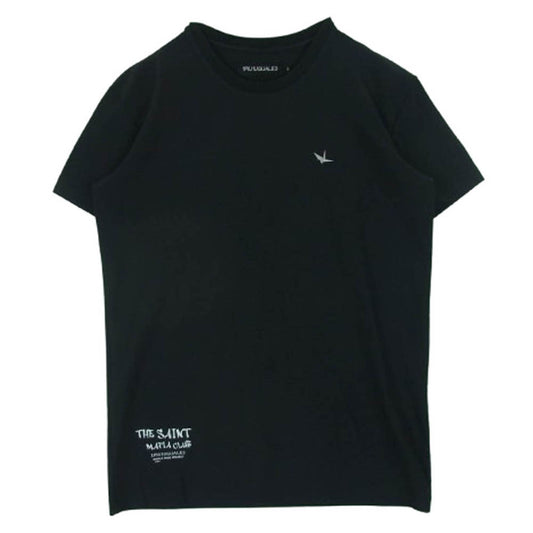 1piu1uguale3 ウノピュウノウグァーレトレ TF029 PP02 113 SPORT THE SAINT MAFIA CLUB S/S GRAFFITI バックロゴ 半袖 Tシャツ ブラック系 4【中古】
