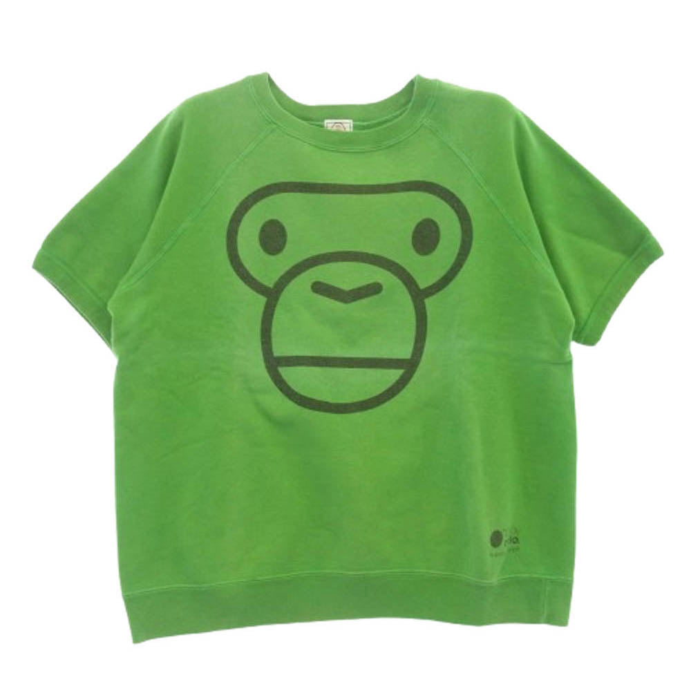 A BATHING APE アベイシングエイプ BABY MILO ベイビーマイロ 半袖 トップス スウェット Tシャツ グリーン グリーン系 S【中古】