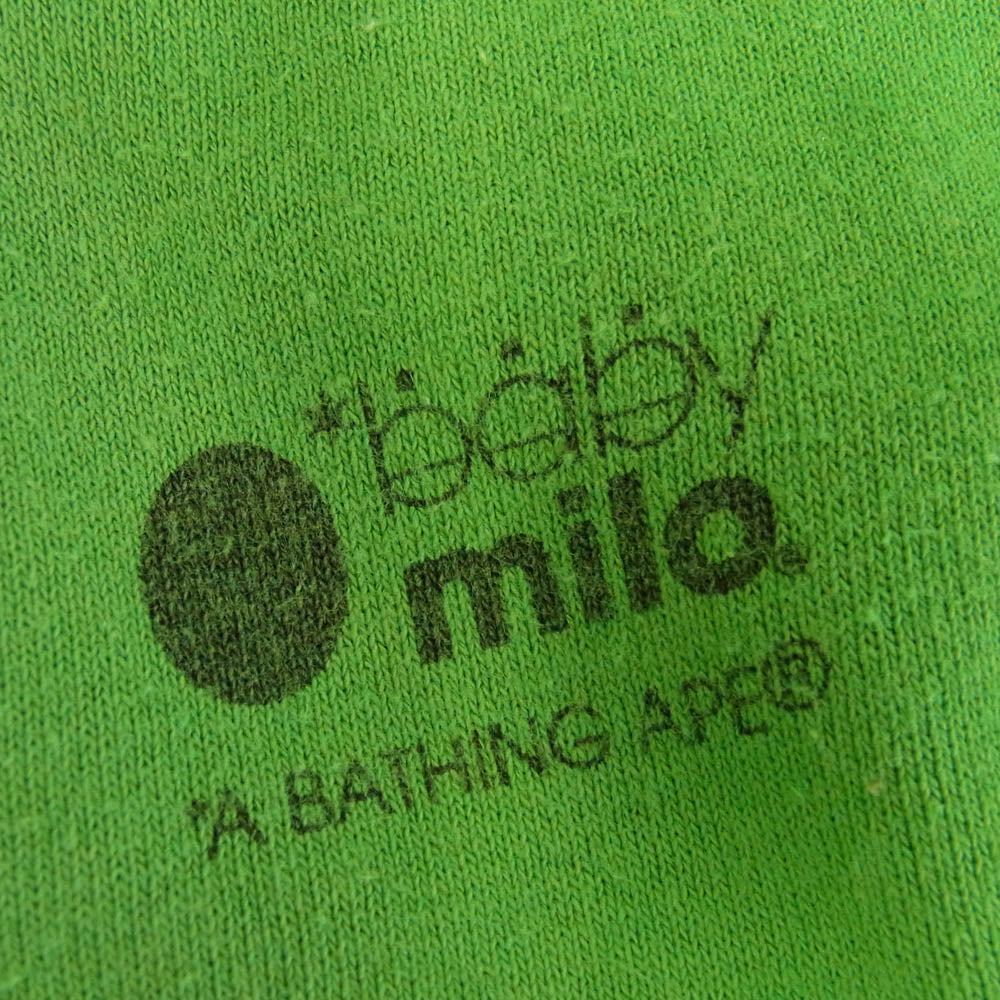 A BATHING APE アベイシングエイプ BABY MILO ベイビーマイロ 半袖 トップス スウェット Tシャツ グリーン グリーン系 S【中古】
