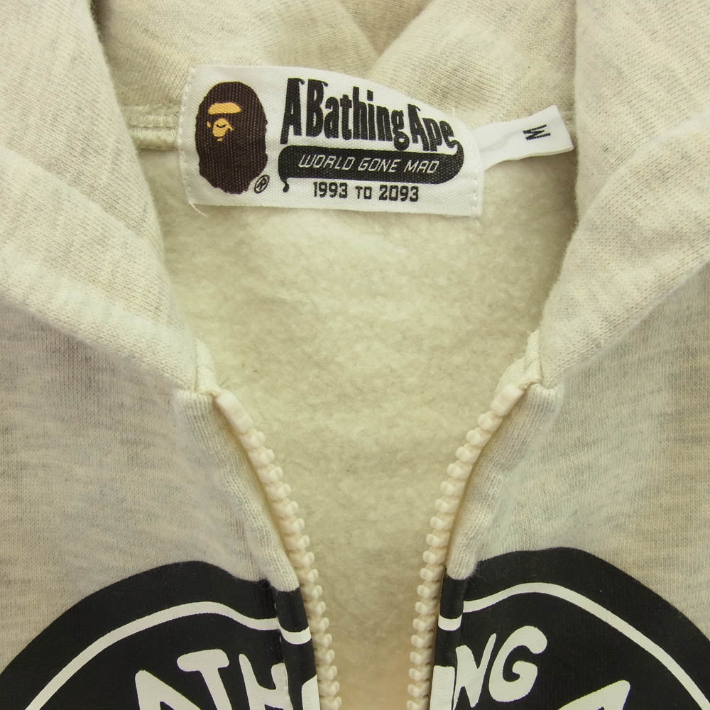 A BATHING APE アベイシングエイプ 002GDA201048X BABY MILO ベイビーマイロ フルジップ プリント パーカー オフホワイト系 M【中古】