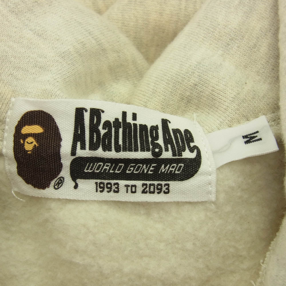 A BATHING APE アベイシングエイプ 002GDA201048X BABY MILO ベイビーマイロ フルジップ プリント パーカー オフホワイト系 M【中古】