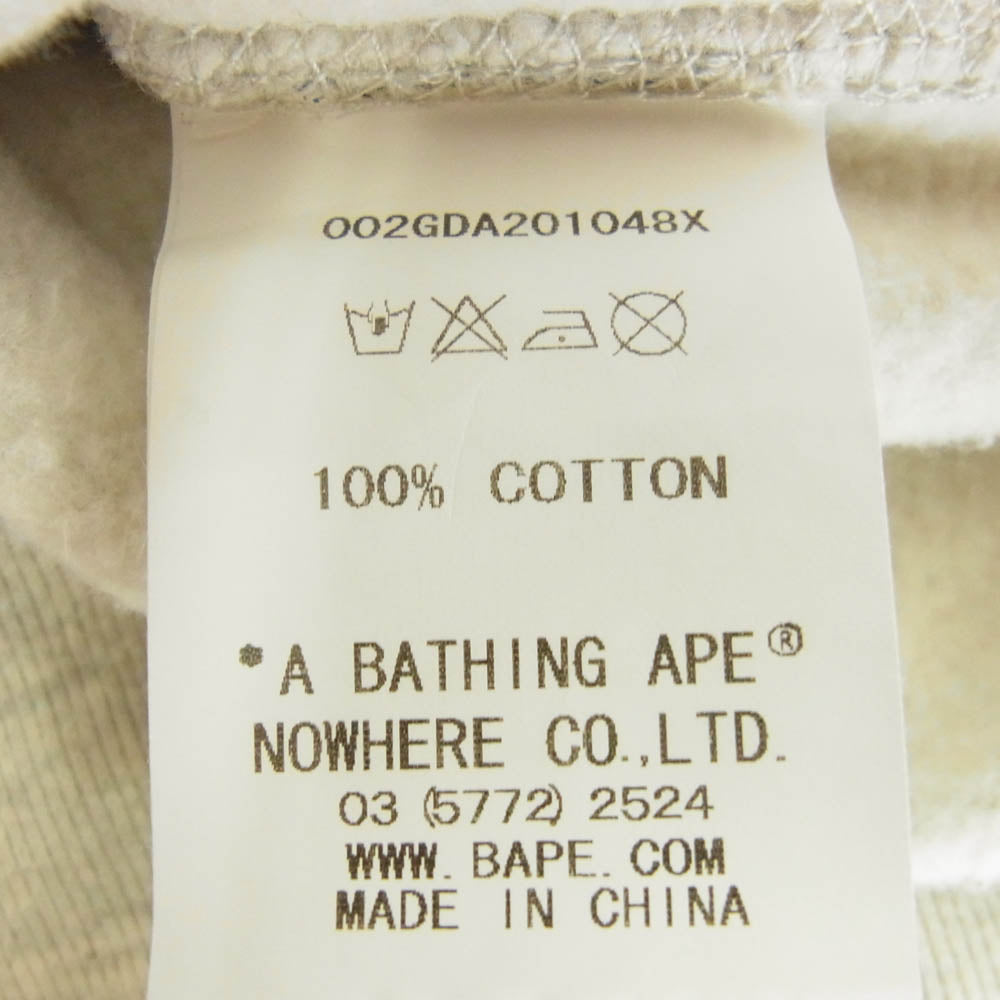 A BATHING APE アベイシングエイプ 002GDA201048X BABY MILO ベイビーマイロ フルジップ プリント パーカー オフホワイト系 M【中古】