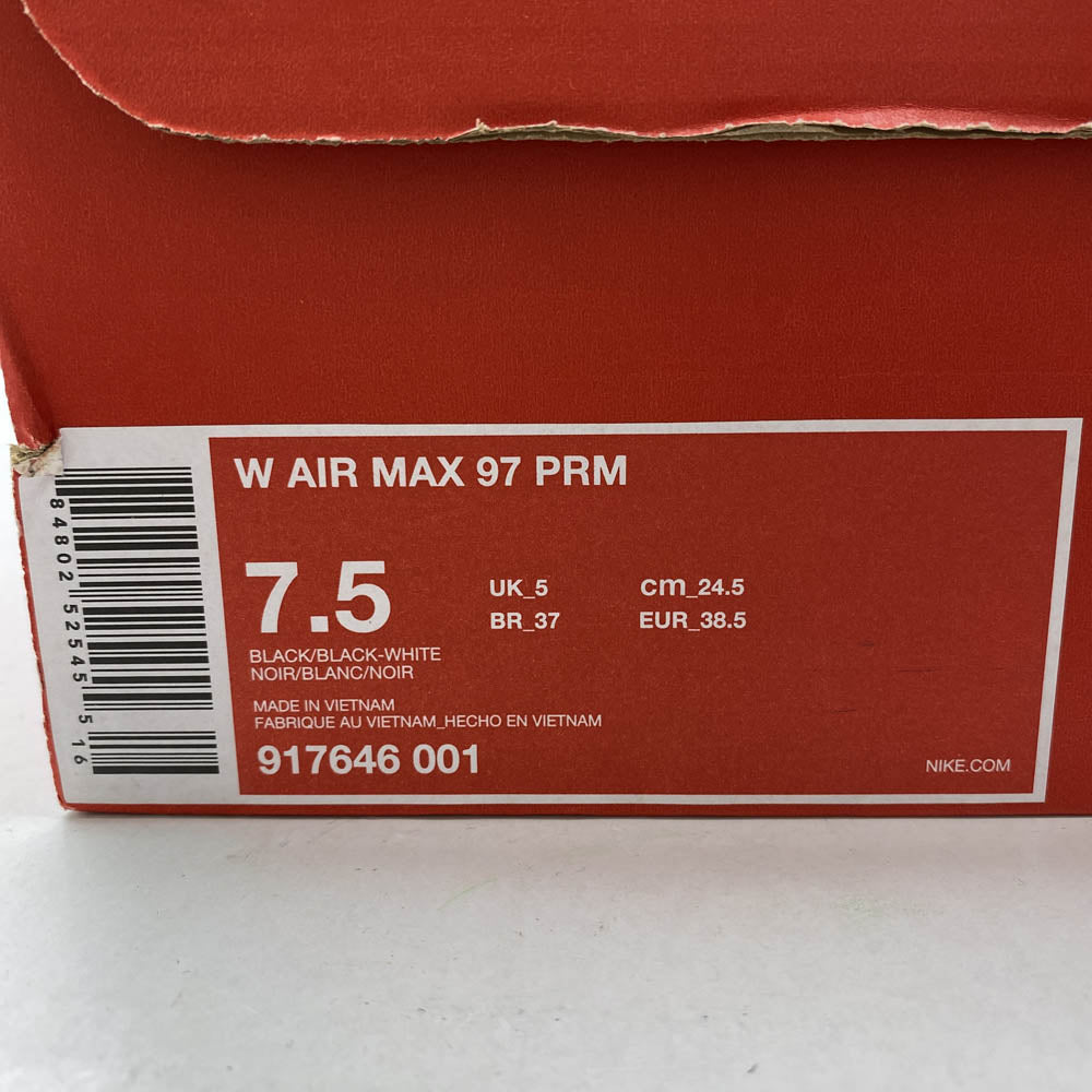 NIKE ナイキ 917646-001 Womens Air Max 97 PRM ウィメンズ エアマックス プレミアム ローカット スニーカー ブラック系 24.5cm【中古】