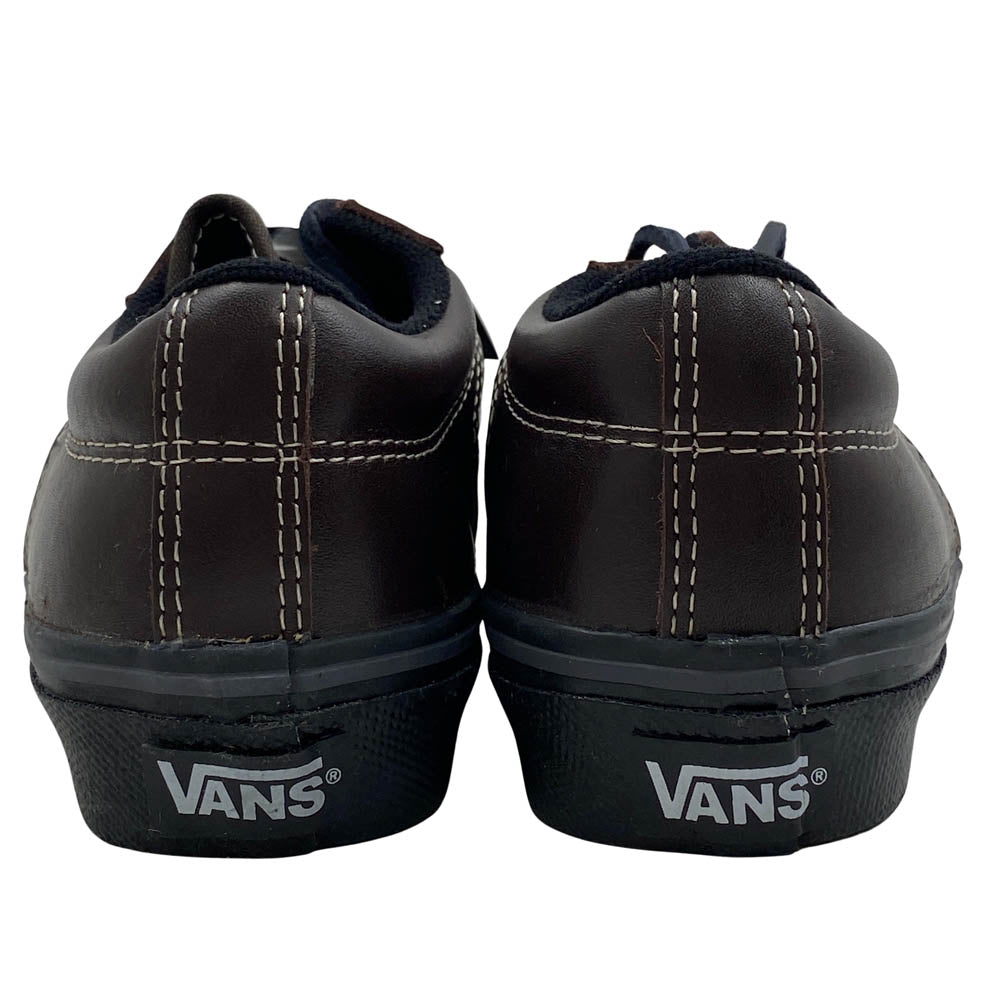 VANS バンズ V102L RB ローカット レザー スニーカー ブラウン系 US7.0【美品】【中古】