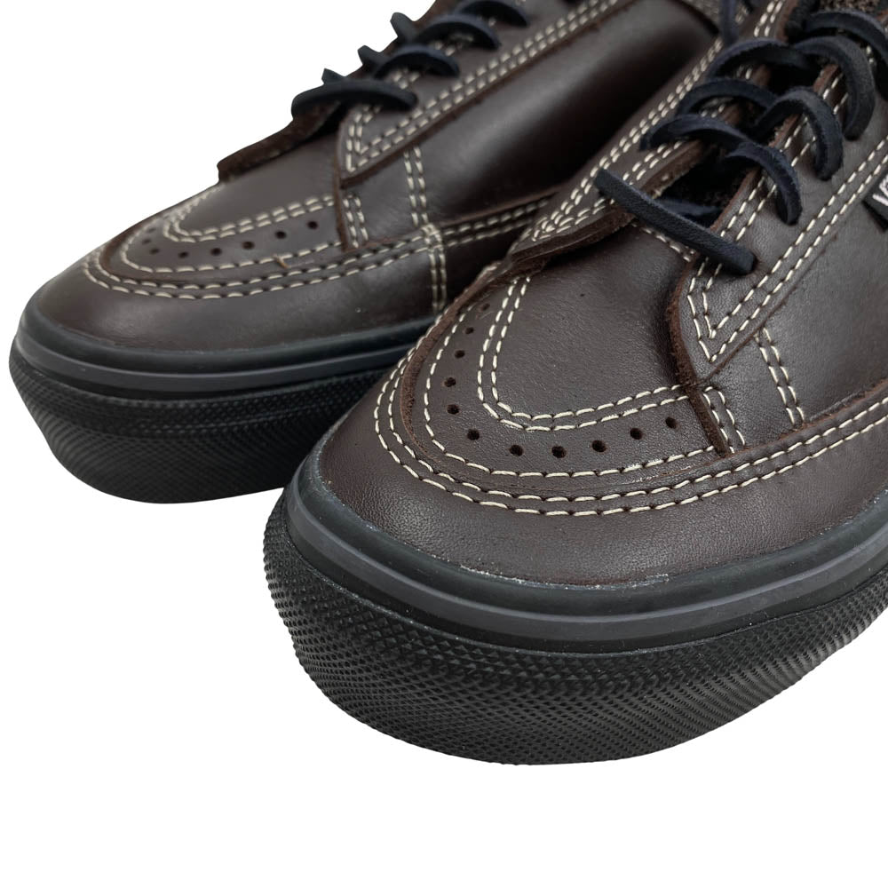 VANS バンズ V102L RB ローカット レザー スニーカー ブラウン系 US7.0【美品】【中古】