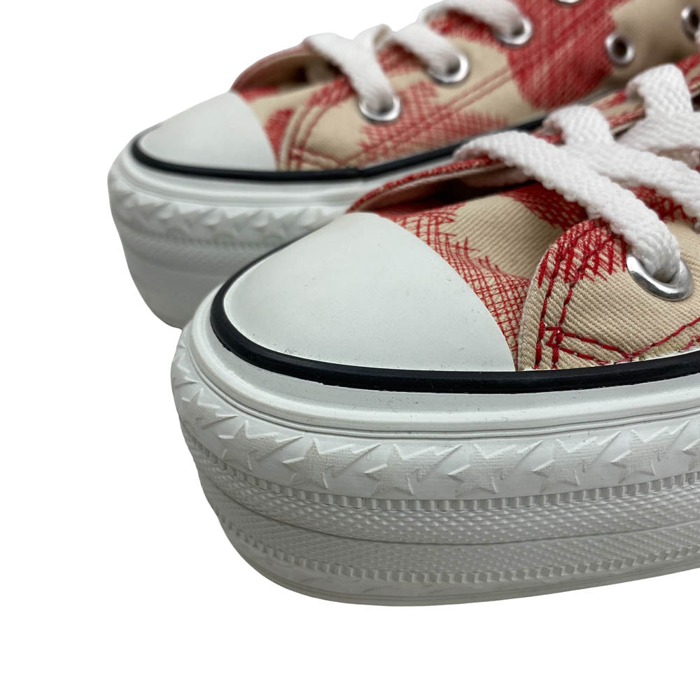 A BATHING APE アベイシングエイプ APE STA エイプスタ キャンバス ワッペンロゴ ハイカット スニーカー ベージュ系 24cm【中古】