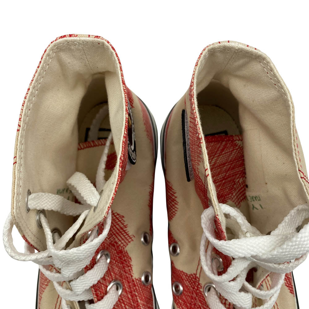 A BATHING APE アベイシングエイプ APE STA エイプスタ キャンバス ワッペンロゴ ハイカット スニーカー ベージュ系 24cm【中古】