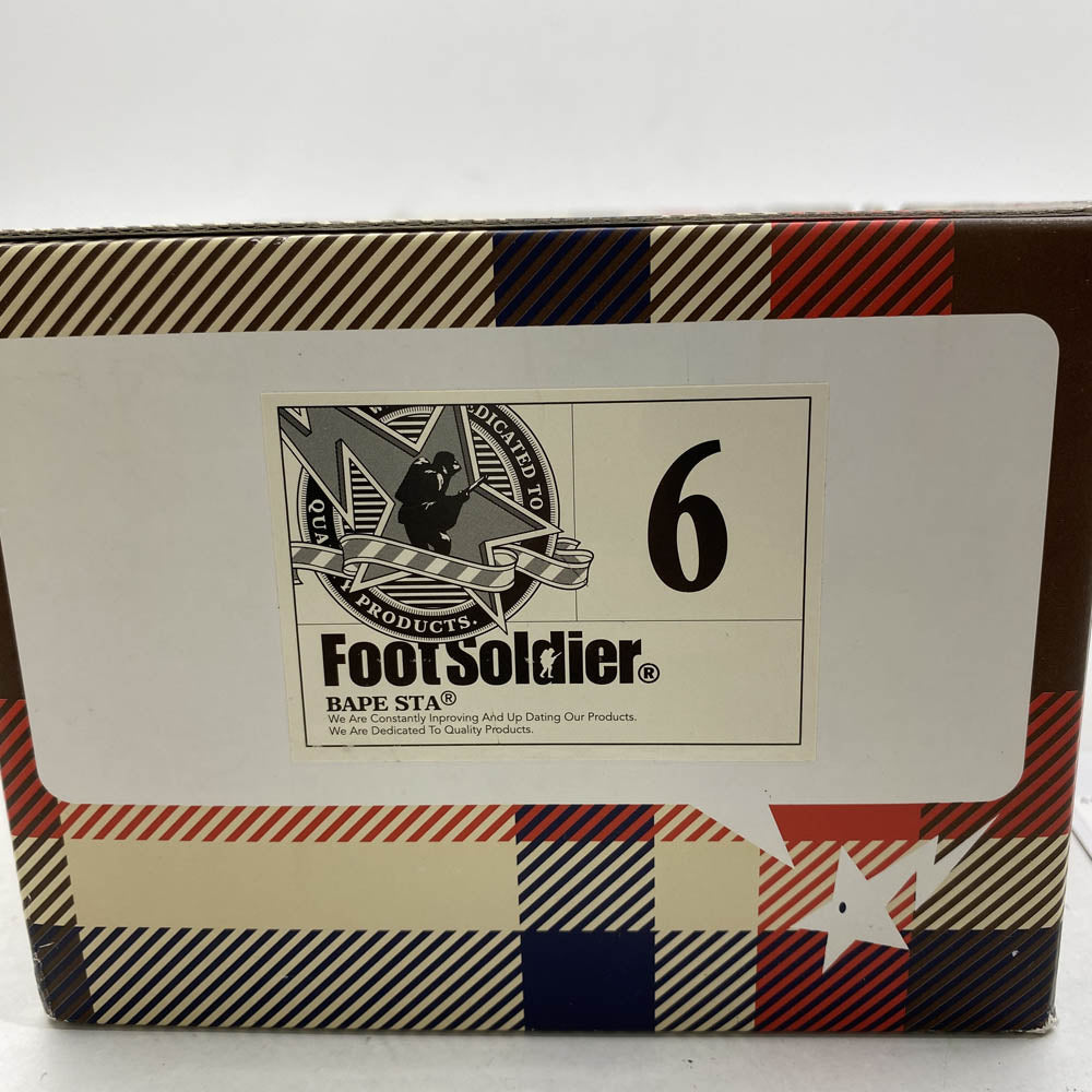 A BATHING APE アベイシングエイプ APE STA エイプスタ キャンバス ワッペンロゴ ハイカット スニーカー ベージュ系 24cm【中古】