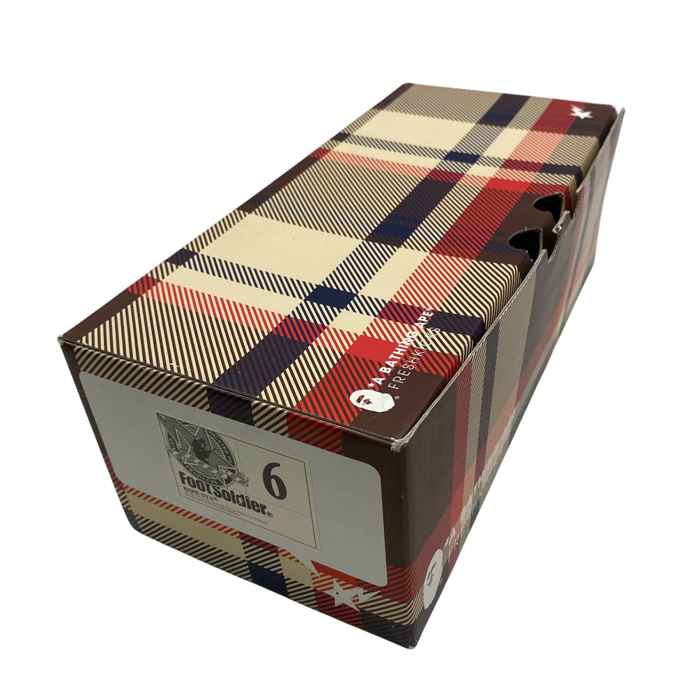 A BATHING APE アベイシングエイプ APE STA エイプスタ キャンバス ワッペンロゴ ハイカット スニーカー ベージュ系 24cm【中古】