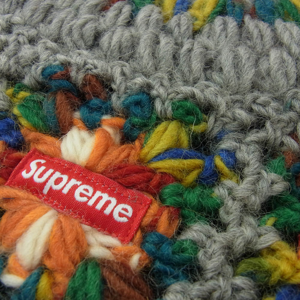Supreme シュプリーム 25SS Crochet Beanie かぎ針編み クロシェ ビーニー ニット帽 グレー系【美品】【中古】