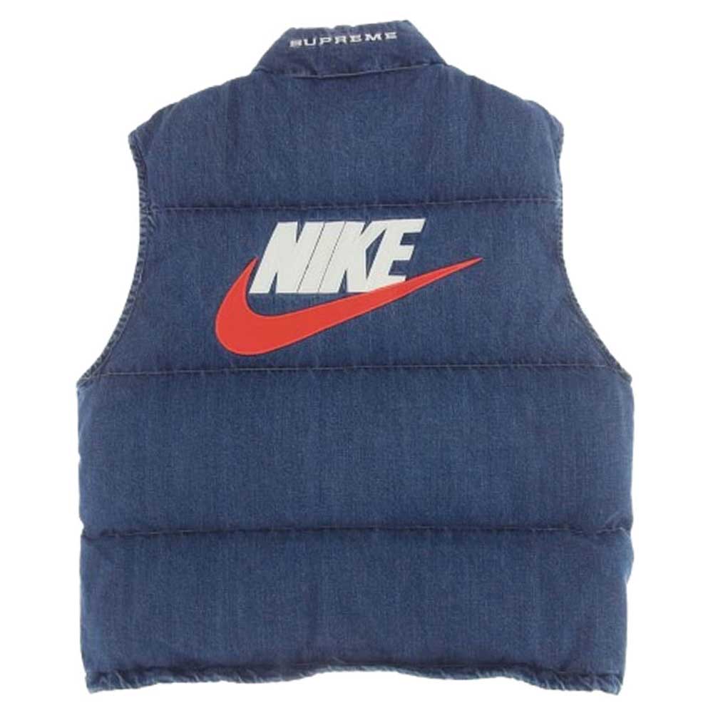 Supreme シュプリーム 24SS FQ0323-010 NIKE Denim Puffer Vest ナイキ デニム パファー ベスト インディゴブルー系 M【極上美品】【中古】