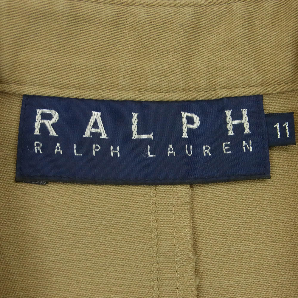 RALPH LAUREN ラルフローレン ノースリーブ ワンピース コットン ポリウレタン 日本製 ベージュ系 11【中古】