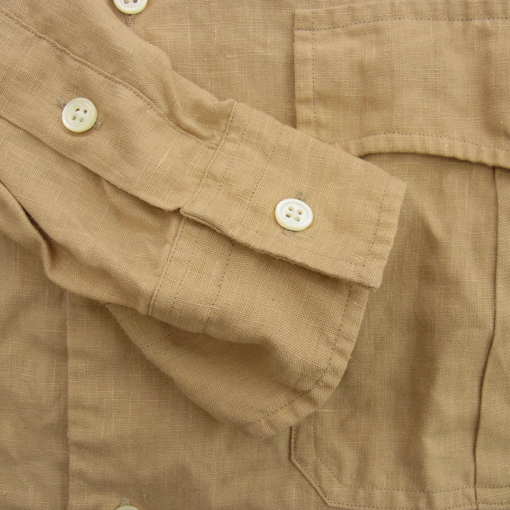 PORTER CLASSIC ポータークラシック ROLL UP SHIRT ロールアップ リネン 長袖 シャツ ブラウン系 M【中古】