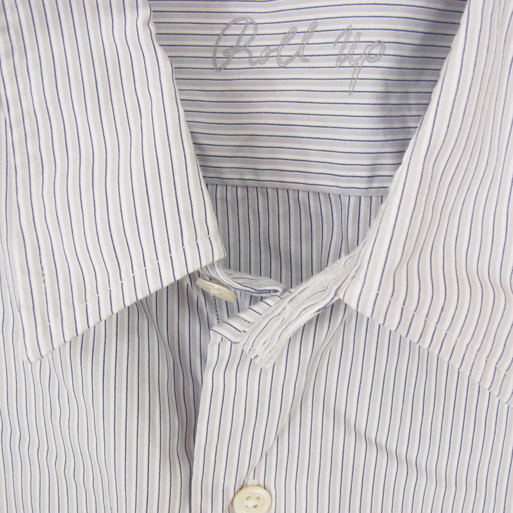 PORTER CLASSIC ポータークラシック ROLL UP STRIPE SHIRT ロールアップ ストライプ 長袖 シャツ ブルー系 L【中古】