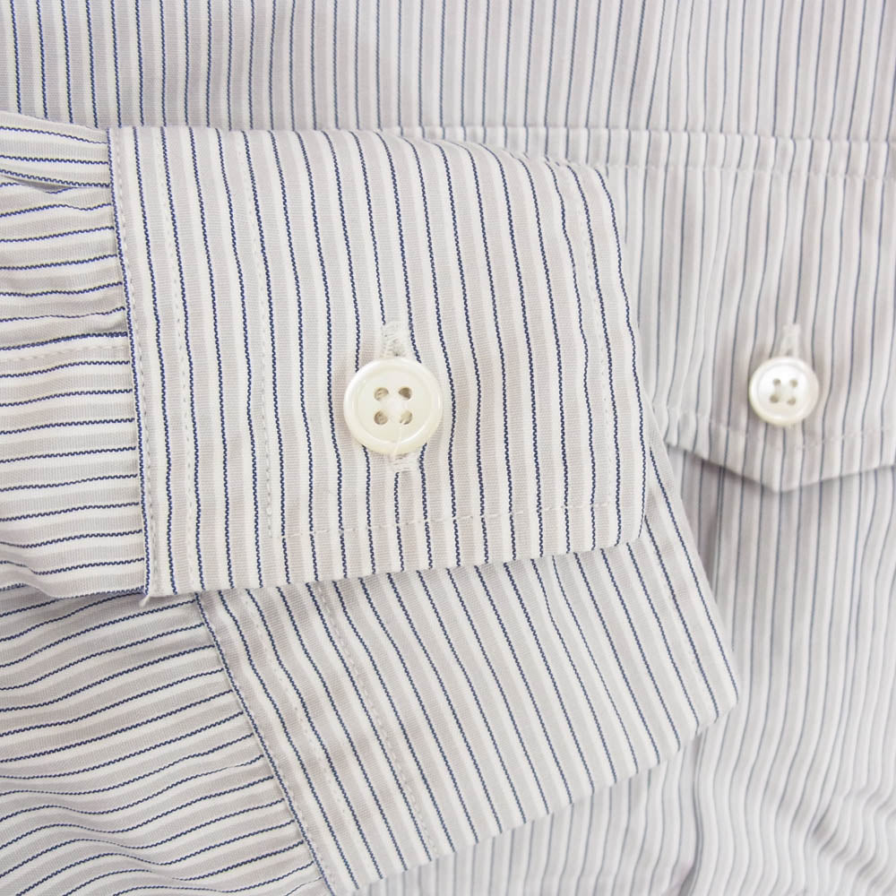 PORTER CLASSIC ポータークラシック ROLL UP STRIPE SHIRT ロールアップ ストライプ 長袖 シャツ ブルー系 L【中古】