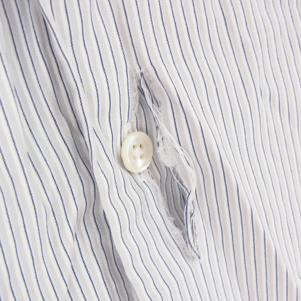 PORTER CLASSIC ポータークラシック ROLL UP STRIPE SHIRT ロールアップ ストライプ 長袖 シャツ ブルー系 L【中古】