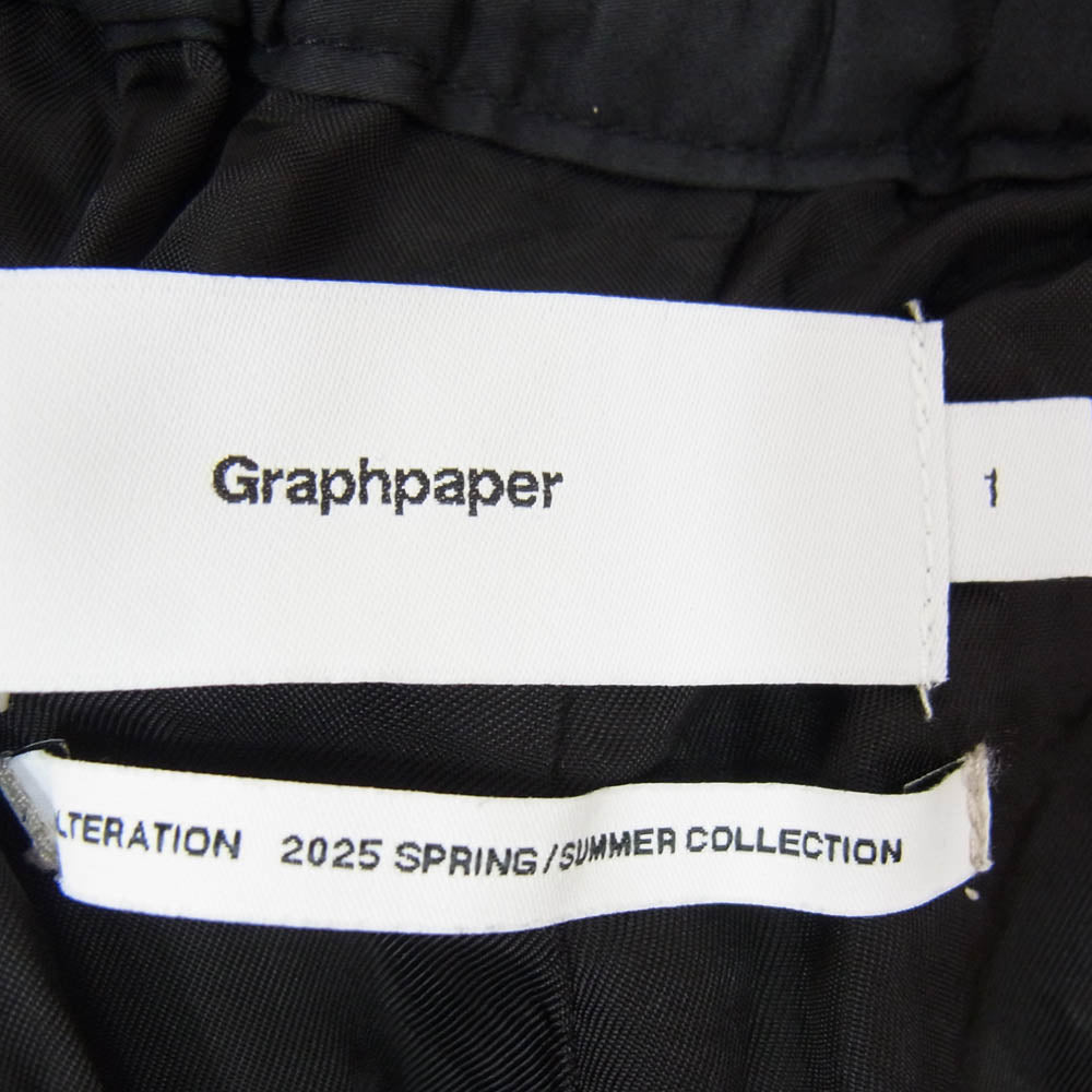 GRAPHPAPER グラフペーパー 25SS GM251-40148 Silicon Poplin Two Tuck Easy Pants シリコン ポプリン 2タック イージー パンツ ブラック系 1【中古】