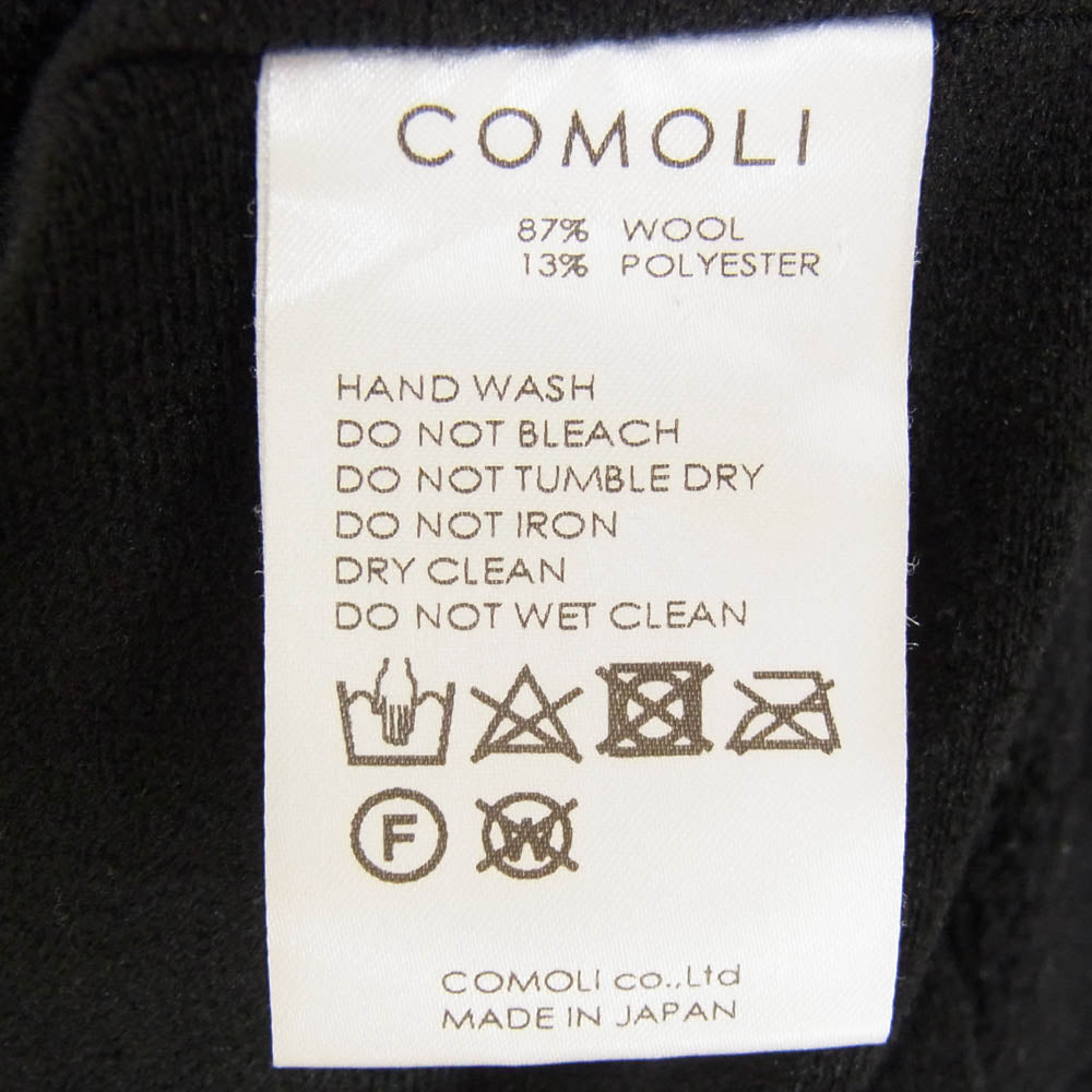 COMOLI コモリ 21AW U03-05012 ウールフリースジップアップジャケット ブラック系 2【中古】