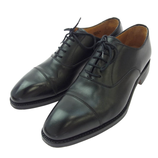 Berwick バーウィック 5217 ストレートチップ レザー レースアップ シューズ ブラック系 25.5cm【中古】
