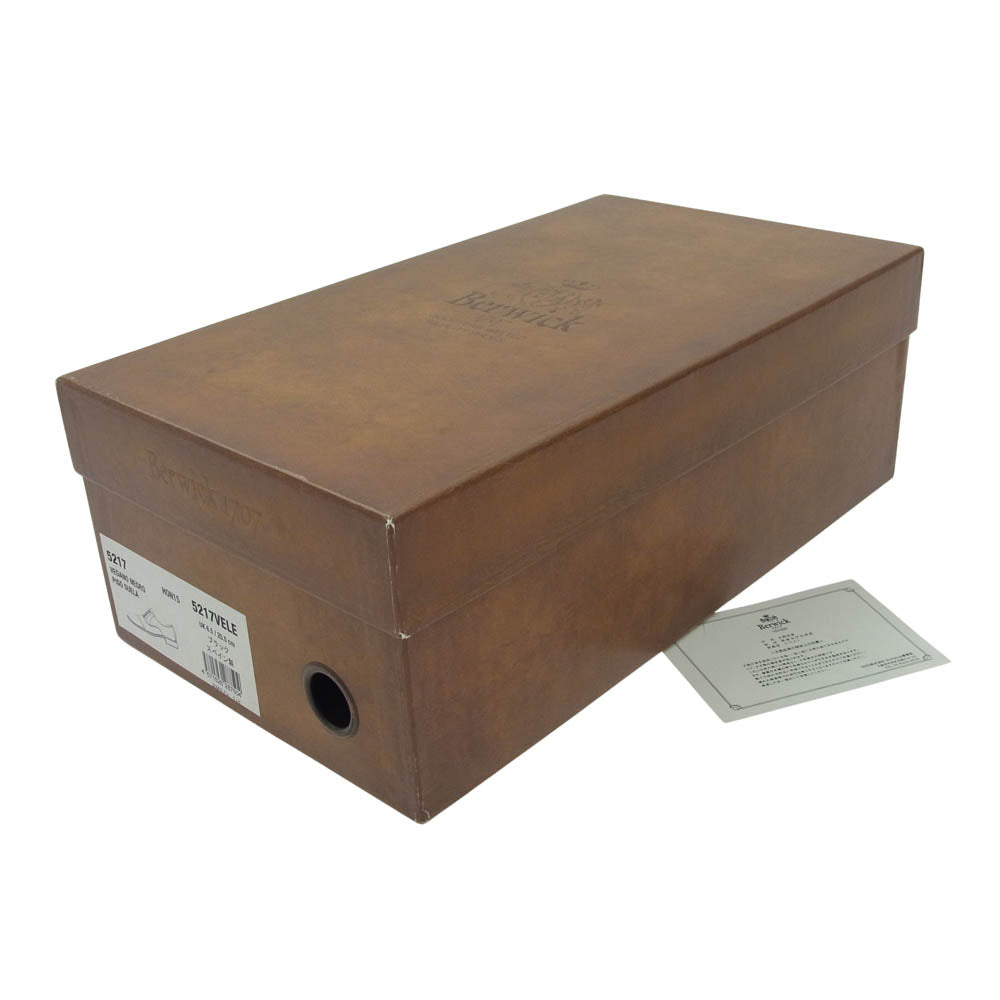 Berwick バーウィック 5217 ストレートチップ レザー レースアップ シューズ ブラック系 25.5cm【中古】