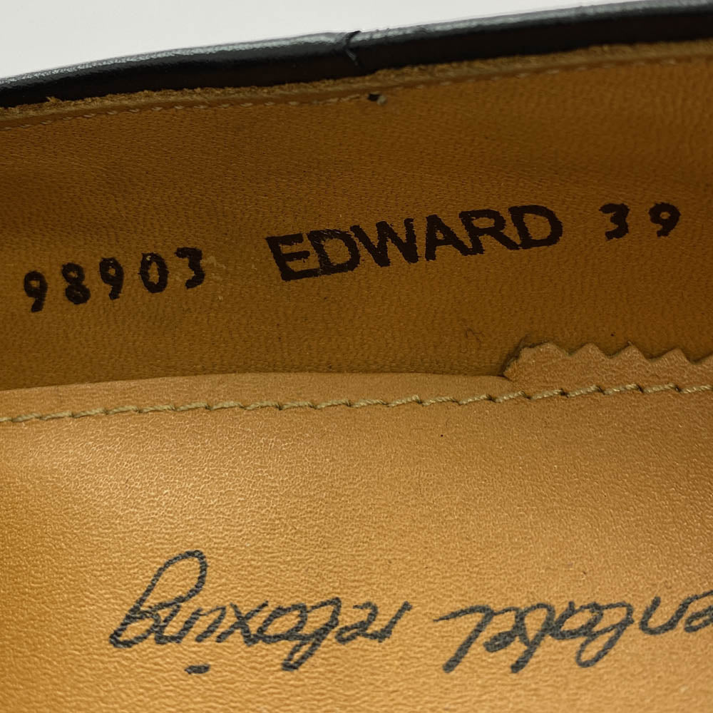 JALAN SRIWIJAYA ジャランスリウァヤ 98903 グリーンレーベル別注 EDWARD エドワード レザー タッセル ローファー シューズ ブラック系 39【美品】【中古】