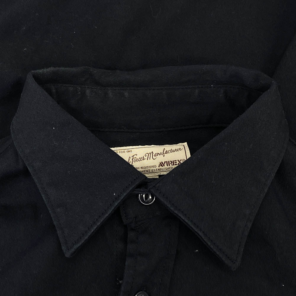 AVIREX アヴィレックス 6185139 STREET GEAR /FIELD LS STRETCH TWILL PATCHED SHIRT ストレッチツイル ミリタリー パッチド 長袖 シャツ ダークネイビー系 M【中古】