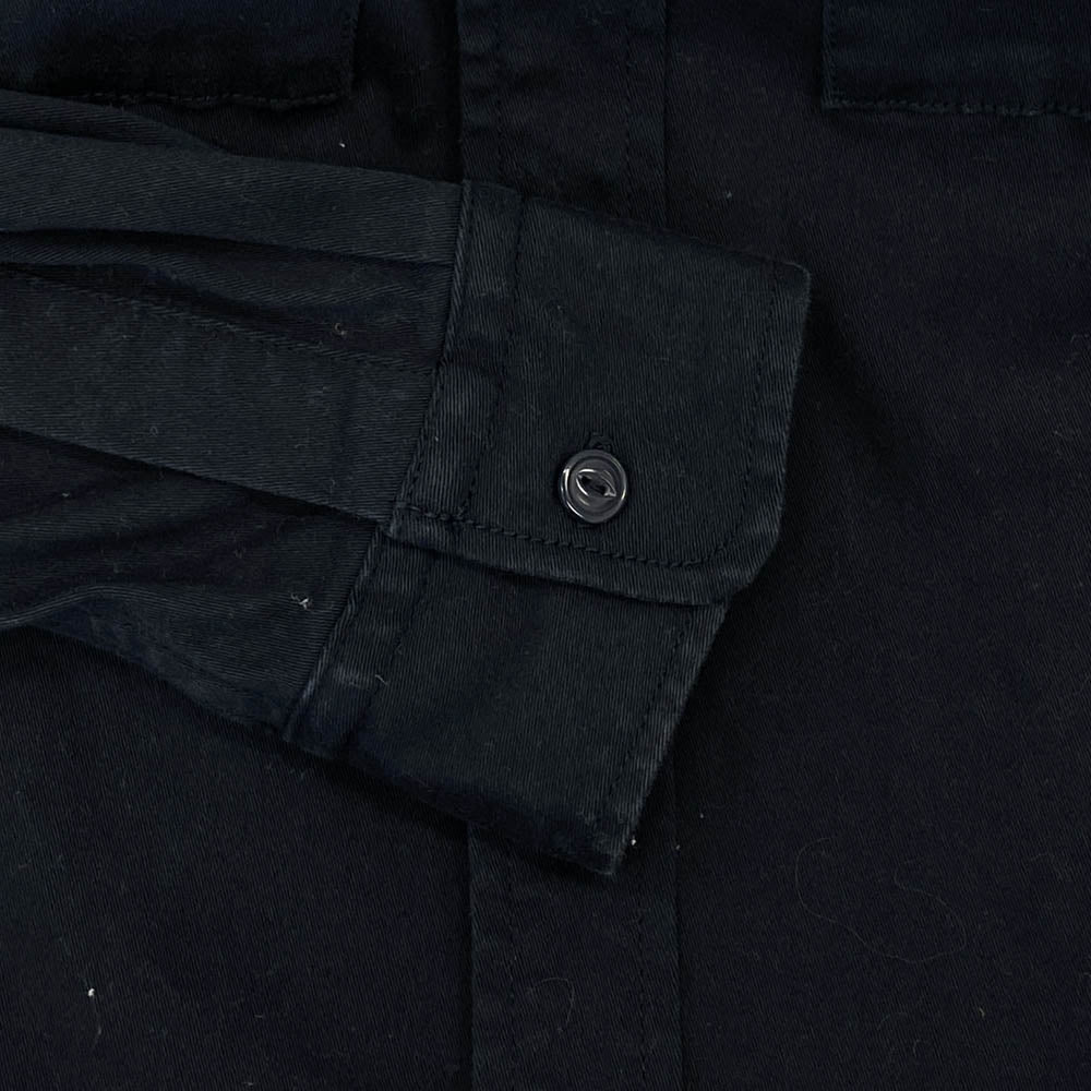 AVIREX アヴィレックス 6185139 STREET GEAR /FIELD LS STRETCH TWILL PATCHED SHIRT ストレッチツイル ミリタリー パッチド 長袖 シャツ ダークネイビー系 M【中古】