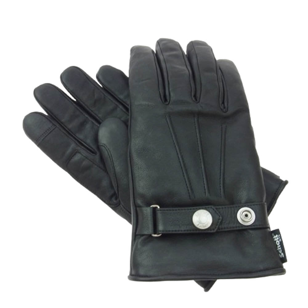 schott ショット 782-4970045 ワンスター スタッズ 内ボア レザー ウインターグローブ 手袋 ブラック系 M【美品】【中古】