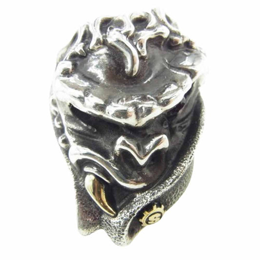 STARLIN GEAR スターリンギア ギャランティカード付属 2024年 ハロウィン 18Kファング&18KSギアロゴ アントヒルガーネット カウントチンプラ リング シルバー系 ゴールド系 25.5号【美品】【中古】