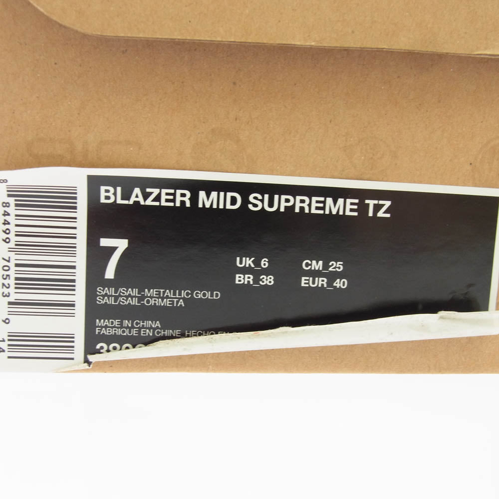 NIKE ナイキ 380670-111 BLAZER MID SUPREME PERF TZ ブレザー ミッド サプリーム レザー ホワイト系 25cm【中古】