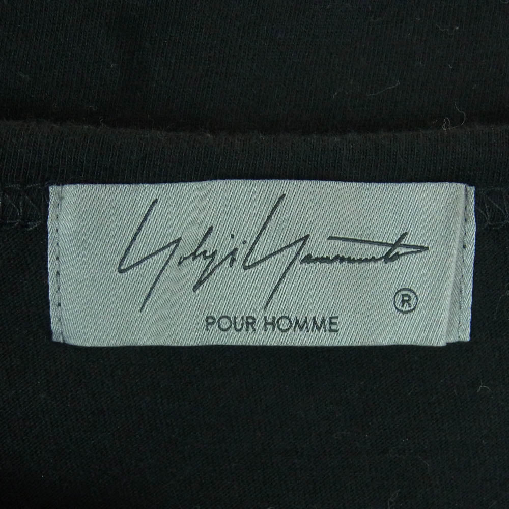 Yohji Yamamoto POUR HOMME ヨウジヤマモトプールオム HE-T45-992 胸ロゴプリント 半袖 Tシャツ カットソー ブラック系 3【中古】