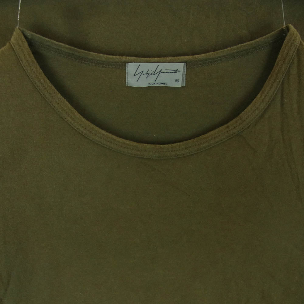 Yohji Yamamoto POUR HOMME ヨウジヤマモトプールオム HR-T02-070 クルーネック 半袖 Tシャツ カットソー グリーン系 3【中古】