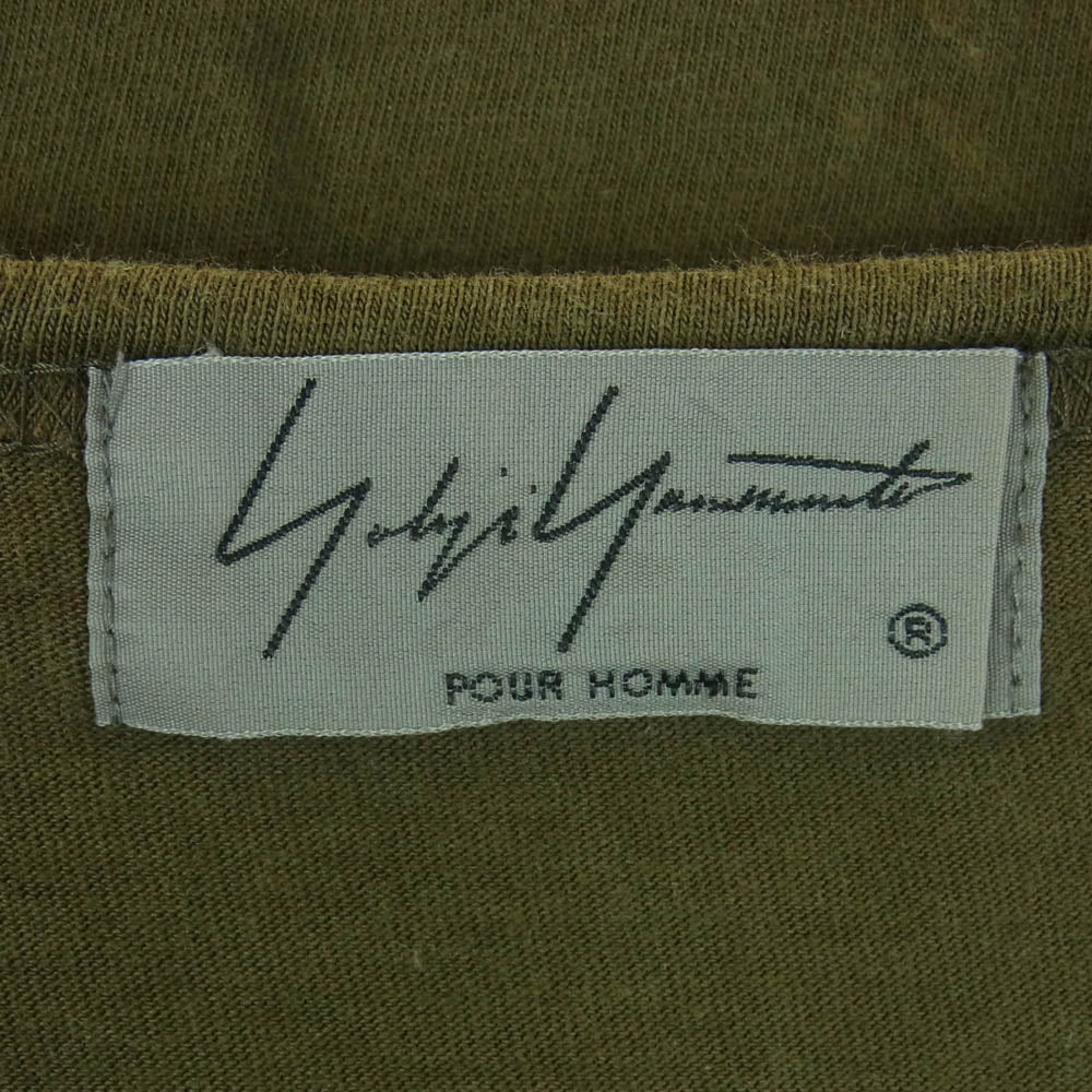 Yohji Yamamoto POUR HOMME ヨウジヤマモトプールオム HR-T02-070 クルーネック 半袖 Tシャツ カットソー グリーン系 3【中古】