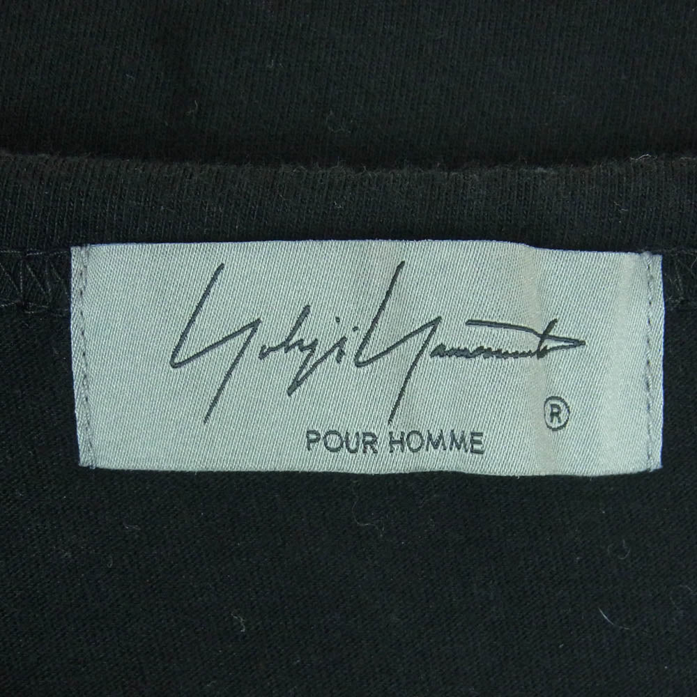 Yohji Yamamoto POUR HOMME ヨウジヤマモトプールオム HE-T45-992 袖ロゴプリント 半袖 Tシャツ カットソー ブラック系 3【中古】