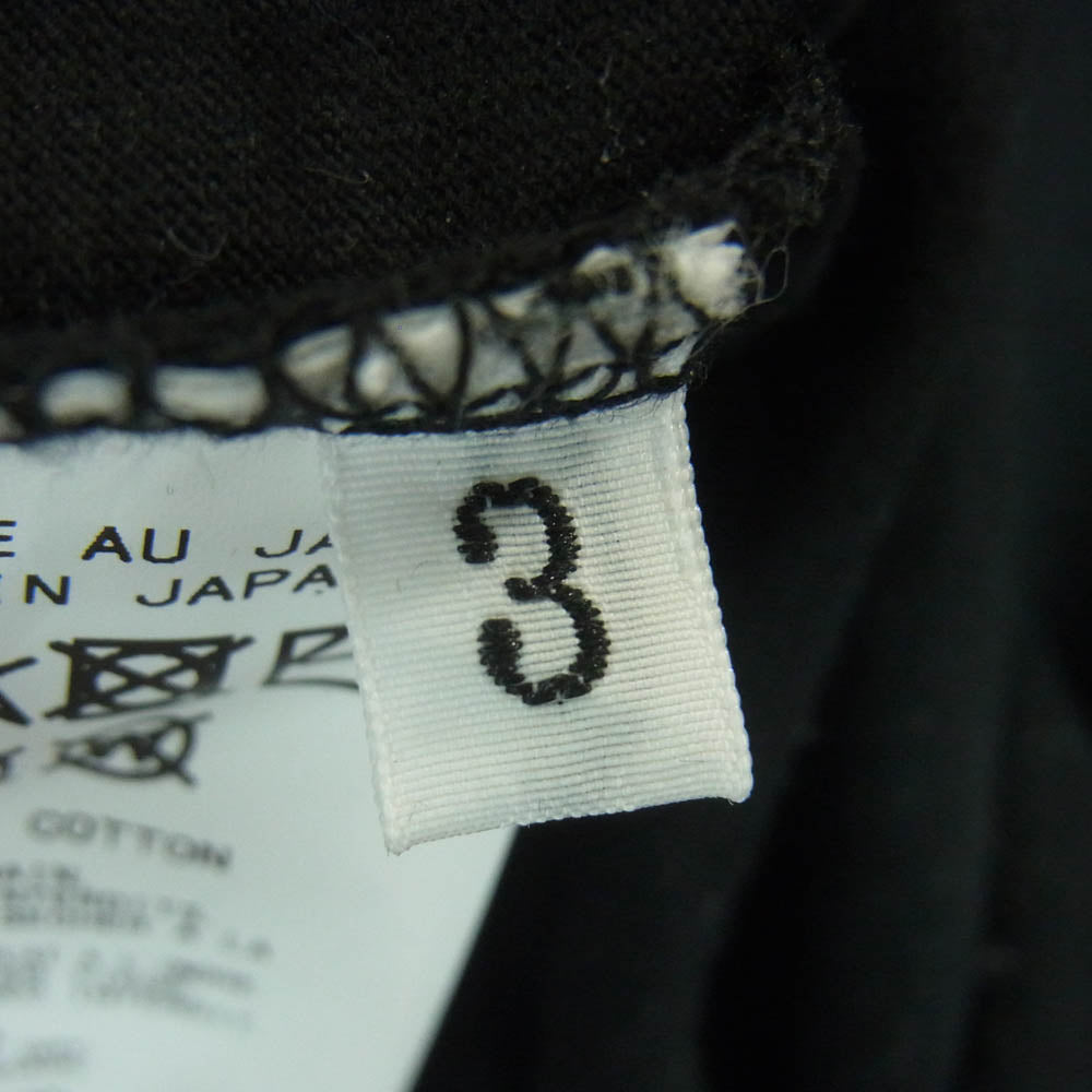 Yohji Yamamoto POUR HOMME ヨウジヤマモトプールオム HE-T45-992 袖ロゴプリント 半袖 Tシャツ カットソー ブラック系 3【中古】