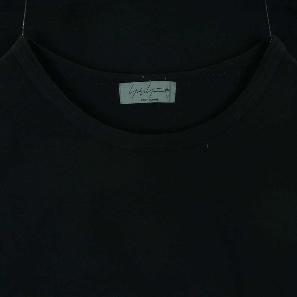 Yohji Yamamoto POUR HOMME ヨウジヤマモトプールオム HE-T45-992 裾ロゴプリント 半袖 Tシャツ カットソー ブラック系 3【中古】