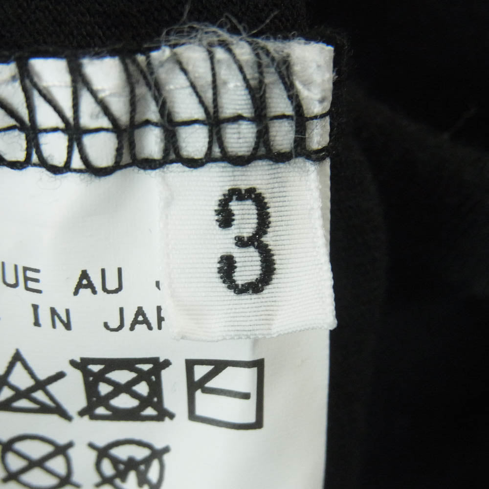 Yohji Yamamoto POUR HOMME ヨウジヤマモトプールオム HE-T45-992 裾ロゴプリント 半袖 Tシャツ カットソー ブラック系 3【中古】