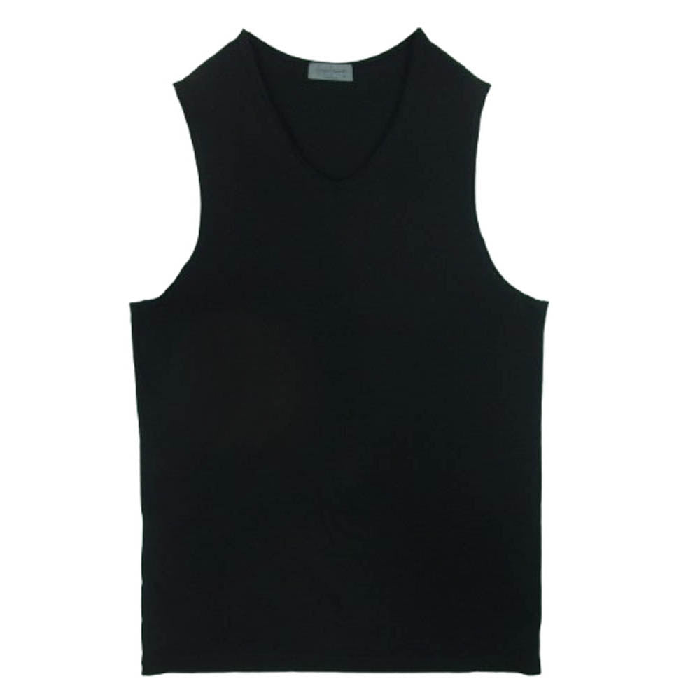Yohji Yamamoto POUR HOMME ヨウジヤマモトプールオム HZ-T14-075 コットン オーバーサイズ タンクトップ カットソー トップス ブラック系 3【中古】