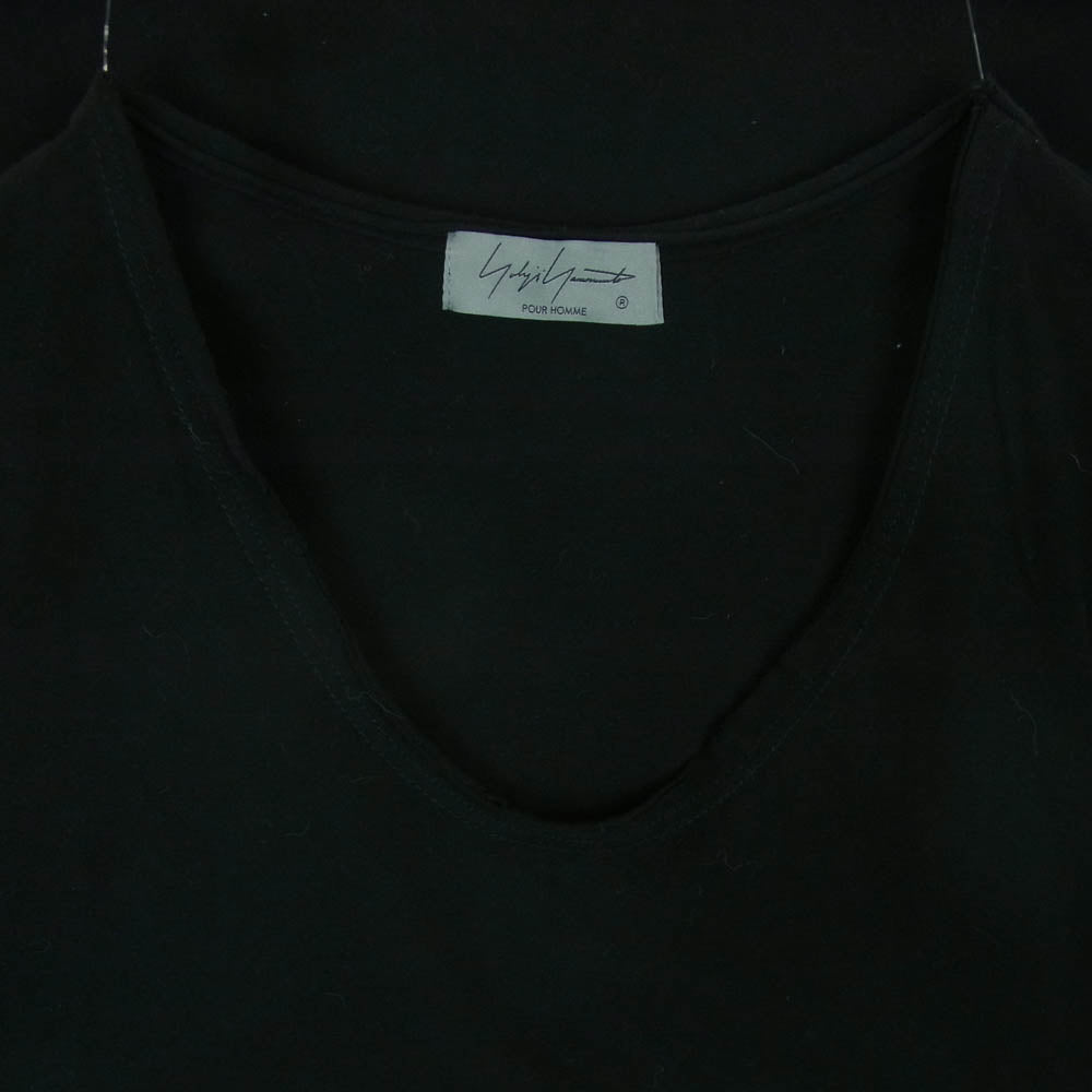 Yohji Yamamoto POUR HOMME ヨウジヤマモトプールオム HZ-T14-075 コットン オーバーサイズ タンクトップ カットソー トップス ブラック系 3【中古】