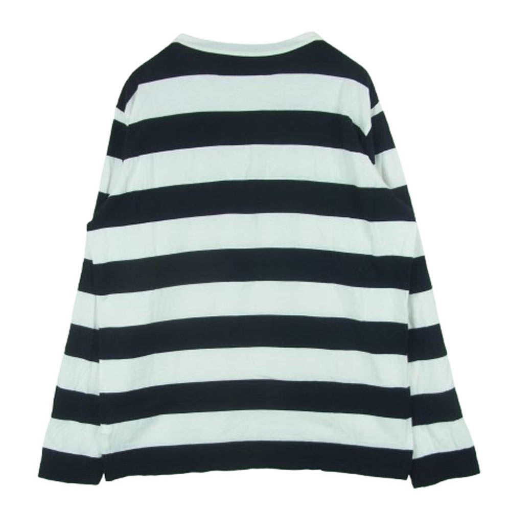 Y's Yohji Yamamoto ワイズ ヨウジヤマモト 23AW MJ-T80-089 Ys for men ワイズフォーメン 23AW LONG SLEEVE T-SHIRT WITH STRIPES ボーダー 長袖 Tシャツ カットソー ブラック系 ホワイト系 3【中古】