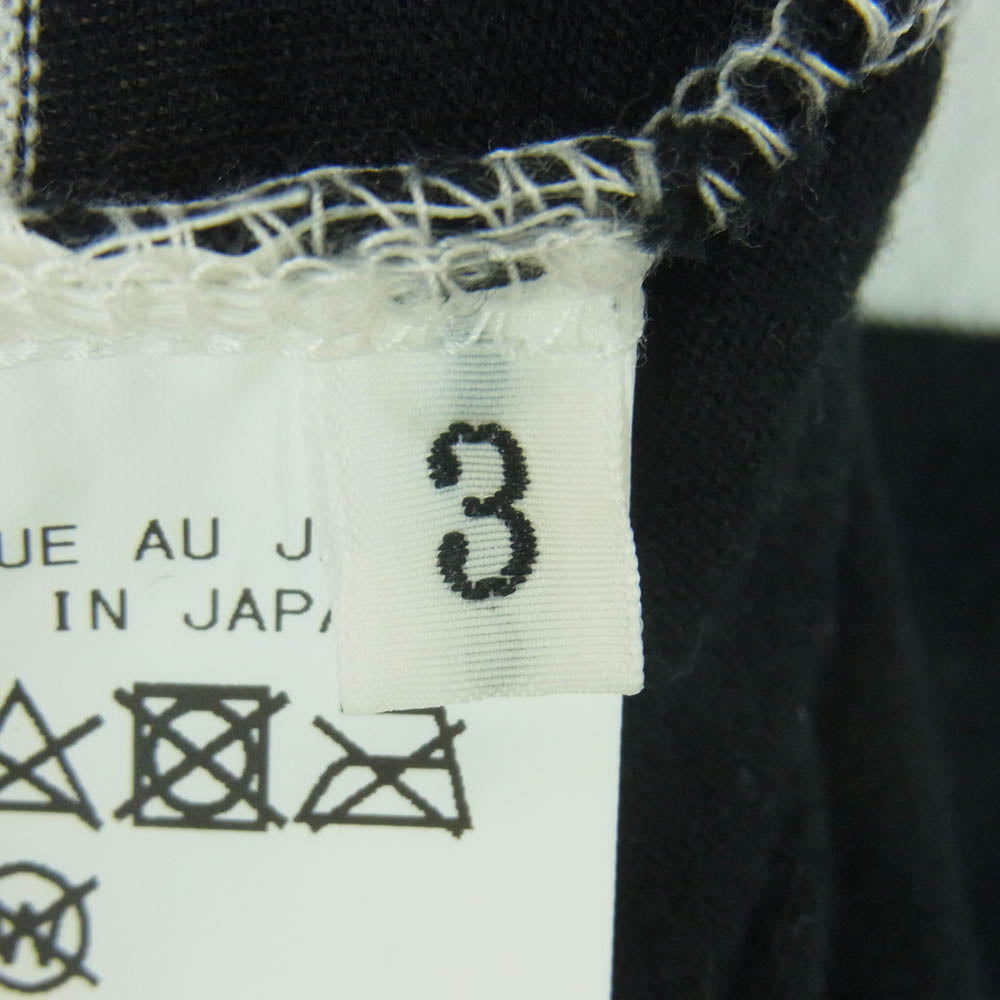 Y's Yohji Yamamoto ワイズ ヨウジヤマモト 23AW MJ-T80-089 Ys for men ワイズフォーメン 23AW LONG SLEEVE T-SHIRT WITH STRIPES ボーダー 長袖 Tシャツ カットソー ブラック系 ホワイト系 3【中古】