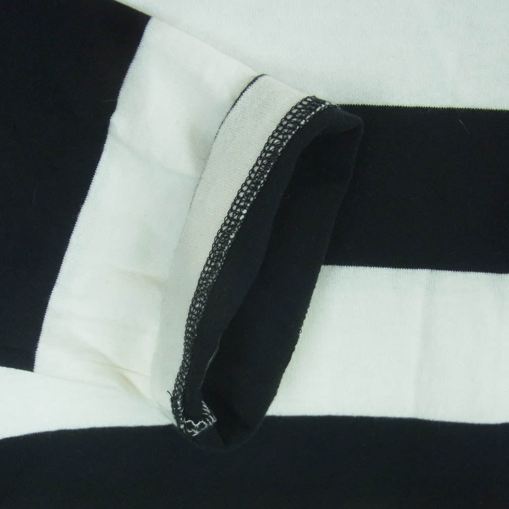 Y's Yohji Yamamoto ワイズ ヨウジヤマモト 23AW MJ-T80-089 Ys for men ワイズフォーメン 23AW LONG SLEEVE T-SHIRT WITH STRIPES ボーダー 長袖 Tシャツ カットソー ブラック系 ホワイト系 3【中古】